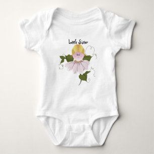Little Sister Garden Fairy Folk Art Baby Bodysuit