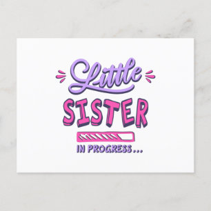 Little sister in progress postcard