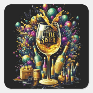 Little Sister It's Fiesta Time Square Sticker