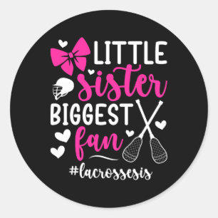 Little Sister Lacrosse Sister Of A Lacrosse Player Classic Round Sticker