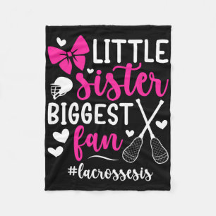 Little Sister Lacrosse Sister Of A Lacrosse Player Fleece Blanket
