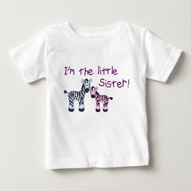 Little Sister (of a big brother) Zebra t-shirt (Front)