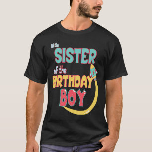 Little Sister Of Birthday Boy Space Rocket Matchin T-Shirt