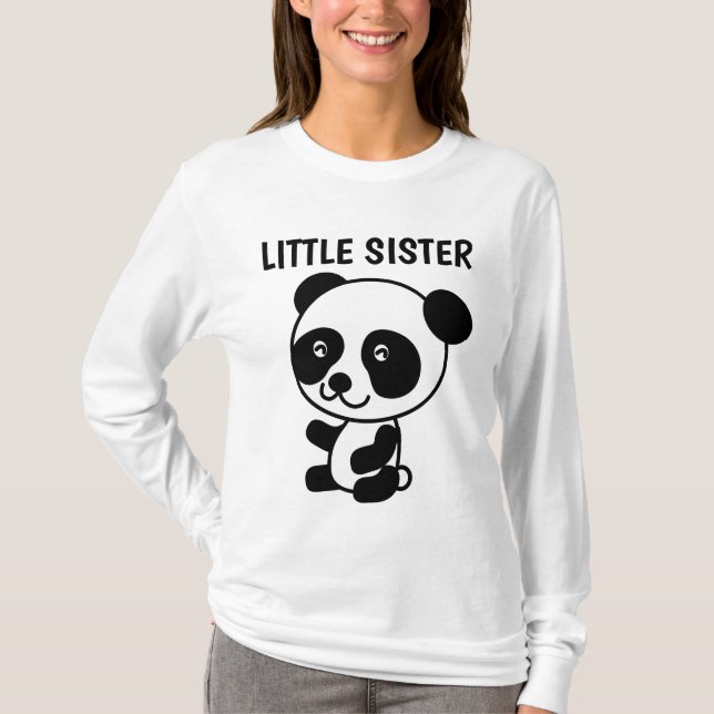 LITTLE SISTER Panda Bear T-shirts (Front)