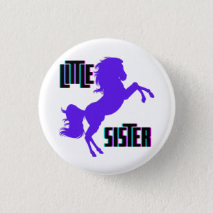 Little Sister Purple Pony 3 Cm Round Badge