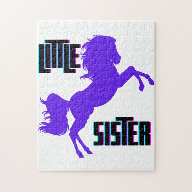 Little Sister Purple Pony Jigsaw Puzzle (Vertical)