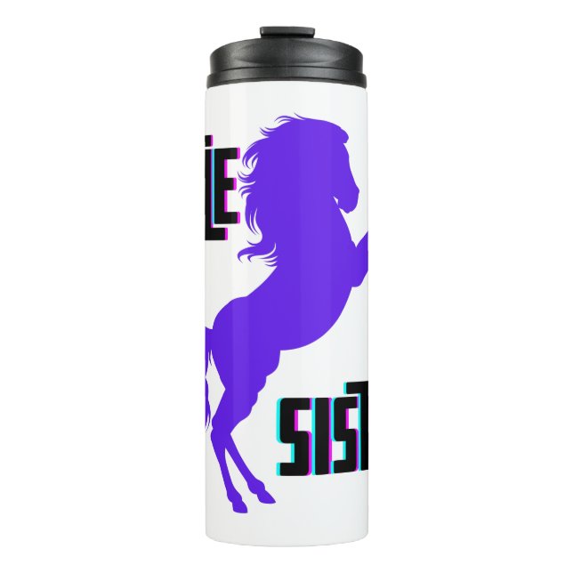Little Sister Purple Pony Thermal Tumbler (Front)