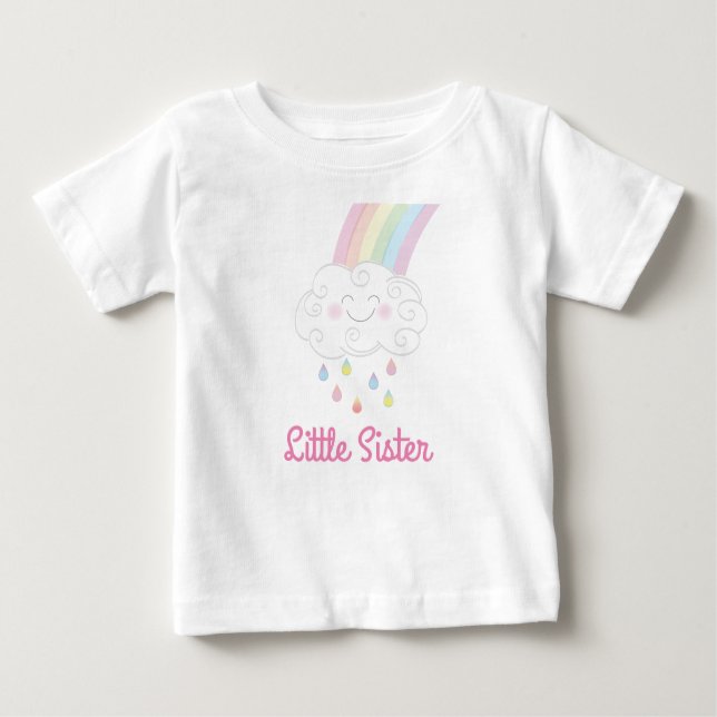Little Sister Rainbow Baby T-Shirt (Front)