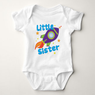 Little Sister Rocket Ship Baby Bodysuit