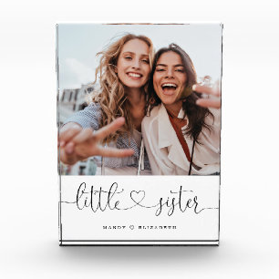 Little Sister Script Sisters Gift Photo Keepsake