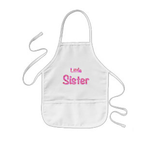 Little Sister Typography Kids Apron