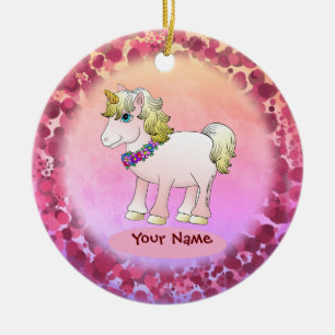 Little Sister Unicorn Ceramic Ornament