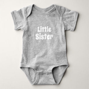 Little sister white grey cute baby bodysuit