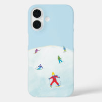 Little Skiers On Snowy Hill 
