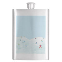 Little Skiers On Snowy Hill