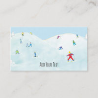 Little Skiers On Snowy Hill Personalised