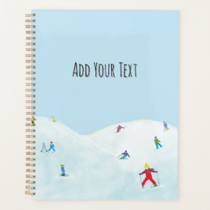 Little Skiers On Snowy Hill Personalised Planner