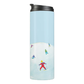 Little Skiers On Snowy Hill  Thermal Tumbler