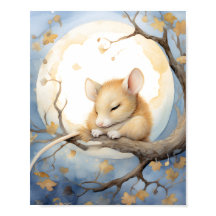 Little Sleeping Mouse with the Moon