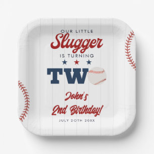 Little Slugger Baseball 2nd Birthday Paper Plate