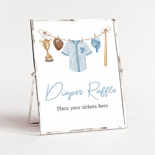 Little Slugger Baseball Baby Shower Diaper Raffle Poster