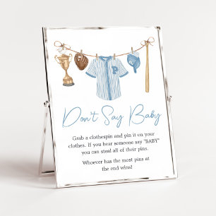 Little Slugger Baseball Baby Shower Don't Say Baby Poster