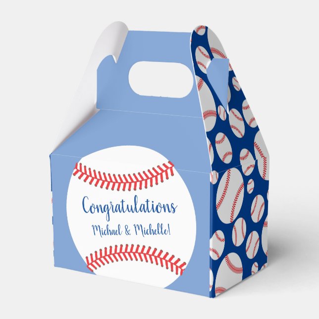 Little Slugger Baseball Baby Shower Favour Box (Front Side)