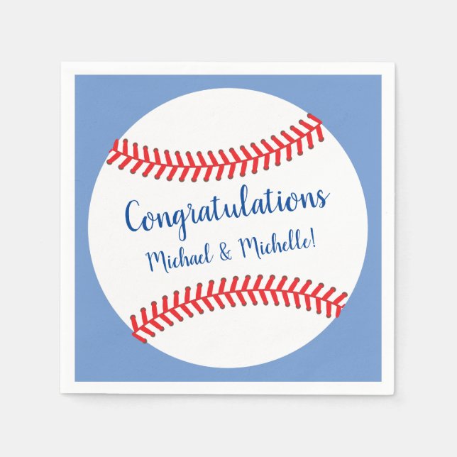 Little Slugger Baseball Baby Shower Napkin (Front)