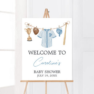 Little Slugger Baseball Baby Shower Welcome Poster