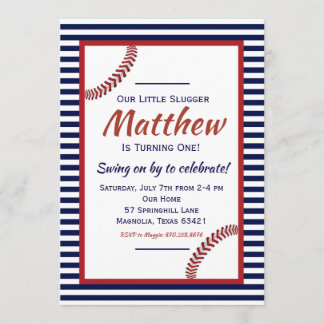 Little Slugger Baseball Birthday Invitation