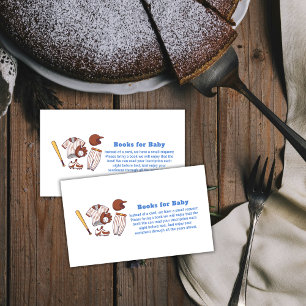 Little Slugger Baseball Books For Baby Shower Enclosure Card