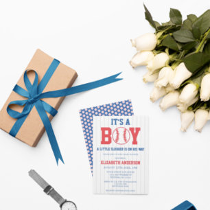 Little Slugger Baseball Boy Baby Shower Invitation