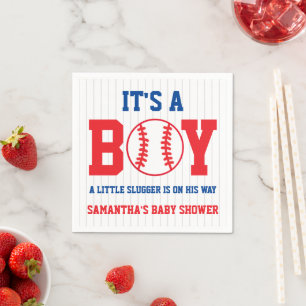 Little Slugger Baseball Boy Baby Shower Napkin