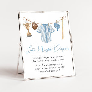Little Slugger Baseball Late Night Diapers Poster