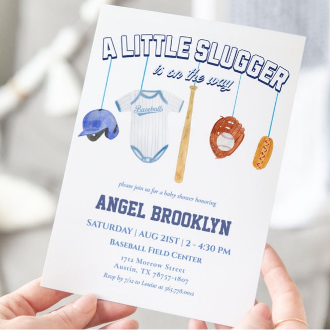 Little Slugger Baseball Mobile Baby Shower Invitation (Creator Uploaded)