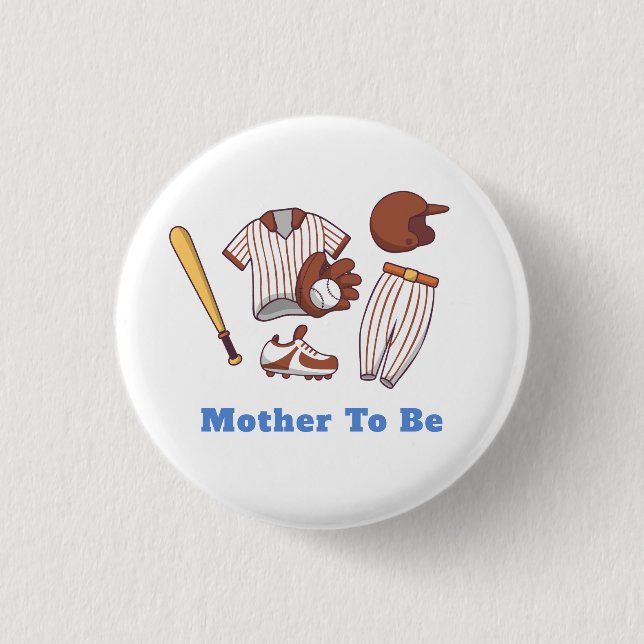 Little Slugger Baseball Mother To be Baby Shower  3 Cm Round Badge (Front)