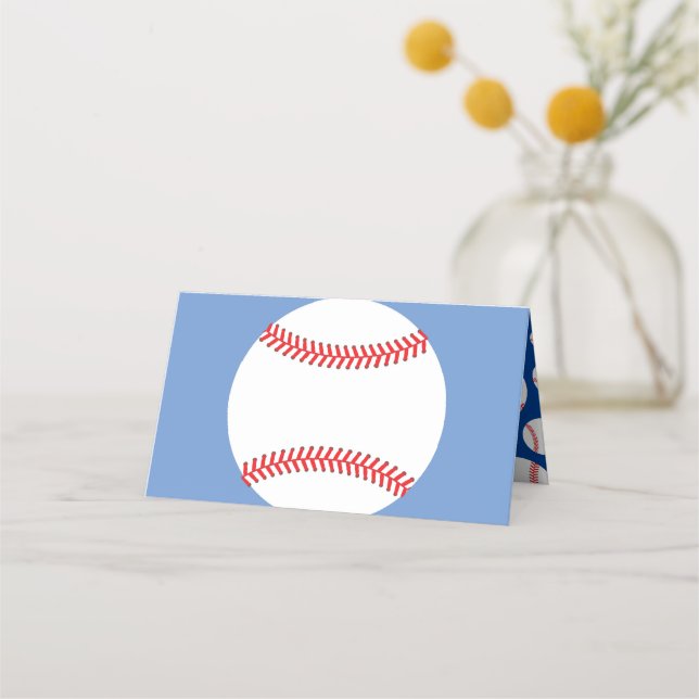 Little Slugger Baseball Sports Baby Shower Place Card (Front)