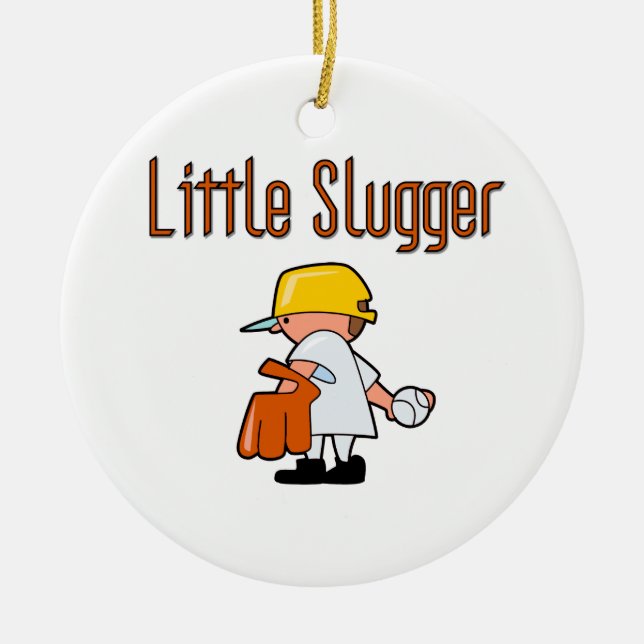 Little Slugger Baseball T-shirts and Gifts Ceramic Tree Decoration (Front)