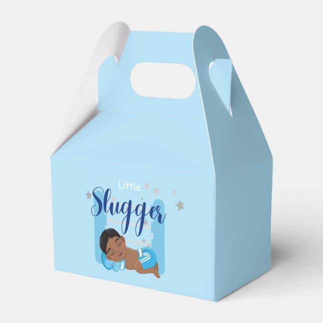 Little slugger boy baby  favour box (Front Side)