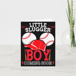 Little Slugger Boy Coming Soon Baby Announcement B