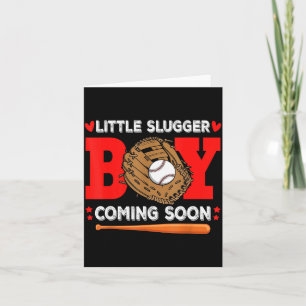 Little Slugger Boy Coming Soon Baby Announcement B