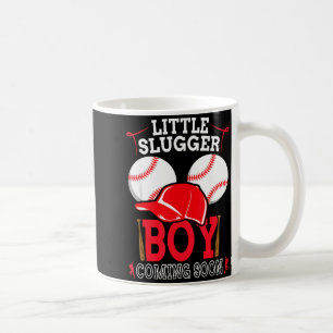 Little Slugger Boy Coming Soon Baby Announcement B Coffee Mug