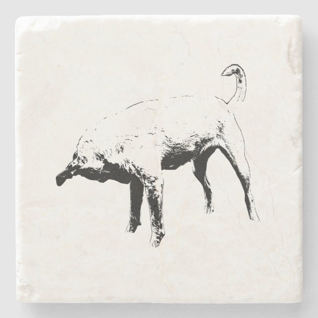 Little Sniff, Big Character Stone Coaster (Front)