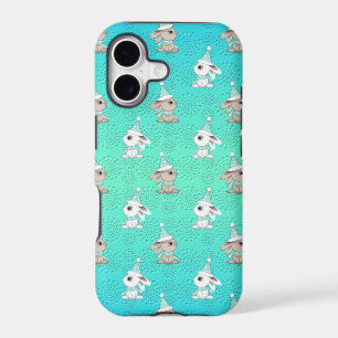 Little Snow Bunnies in Hats and Scarves Pattern