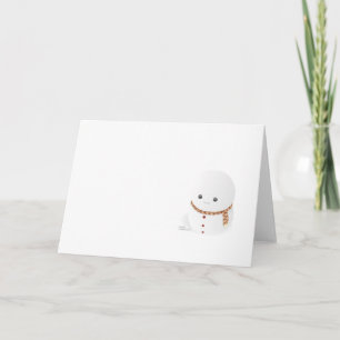 Little Snow Man With Merry Christmas Holiday Card