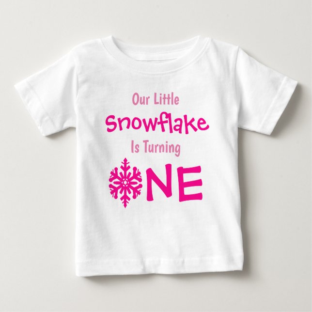 Little Snowflake 1st Birthday Baby T-Shirt (Front)
