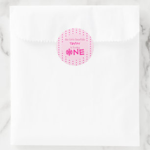 Little Snowflake 1st Birthday Classic Round Sticker
