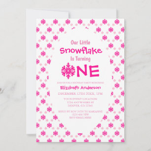 Little Snowflake 1st Birthday Invitation