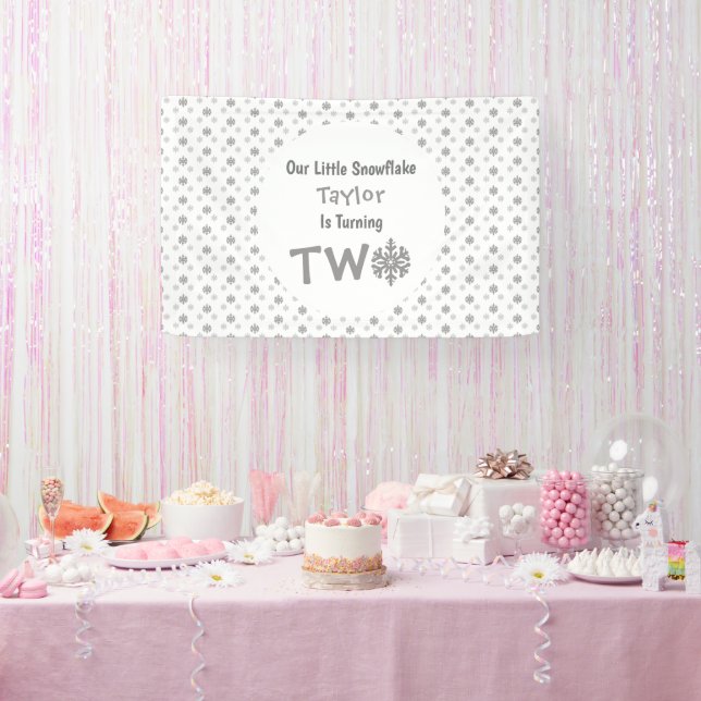 Little Snowflake 2nd Birthday Banner (Party)