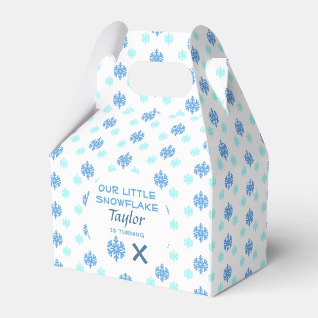 Little Snowflake Any Age Birthday Favour Box (Front Side)
